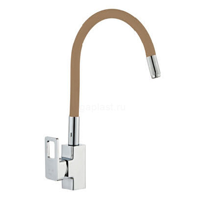 Смеситель для кухни ViEiR V353521-P, с гибким изливом, белый хром