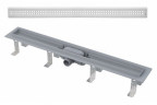 Душевой лоток AlcaPlast APZ9-Simple 950 с решеткой и опорами, серый, хром, выпуск боковой