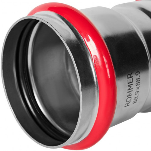 Муфта равнопроходная ВПр 88,9 из стали нержавеющей, прессовой ROMMER RSS-1017-000088