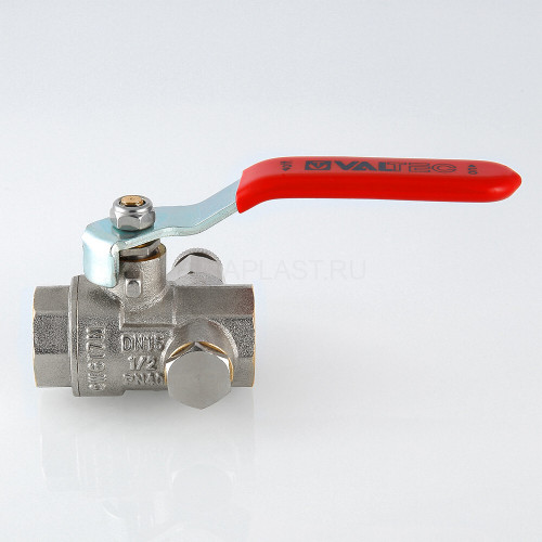 Кран шаровой VALTEC 1" ВР/ВР, с дренажом и воздухоотводчиком, рычаг (VT.245.N.06)
