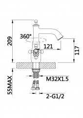 Смеситель для раковины GANZER GZ09013, хром