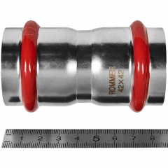 Муфта равнопроходная ROMMER 42 мм из нержавеющей стали, RSS-0017-000042