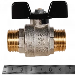 Кран шаровой полнопроходной STOUT 3/4", НР/НР, ручка «бабочка», SVB-0006-200020