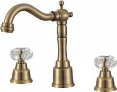 Смеситель для раковины GANZER GZ09015-D, на 3 отверстия, бронза