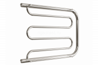 Водяной полотенцесушитель «D» с полочкой, полимерное - черный матовый, (1") 60/80