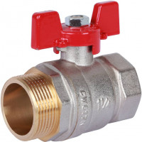Кран шаровой ВН/НР 1 1/4", ручка бабочка ROMMER