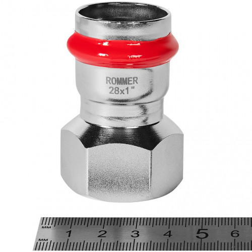 Переходник ROMMER ВПр-ВР 28 мм x 1" из нержавеющей стали, RSS-1022-000281