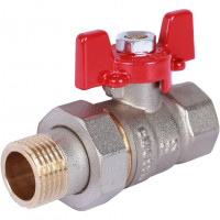 Кран шаровой с американкой ВР/НР 1/2", ручка бабочка ROMMER