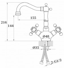 Смеситель для раковины GANZER GZ09112-D, бронза