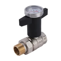 Кран шаровой с термометром и американкой ZEISSLER 3/4" ВР/НР, ручка пластмассовая
