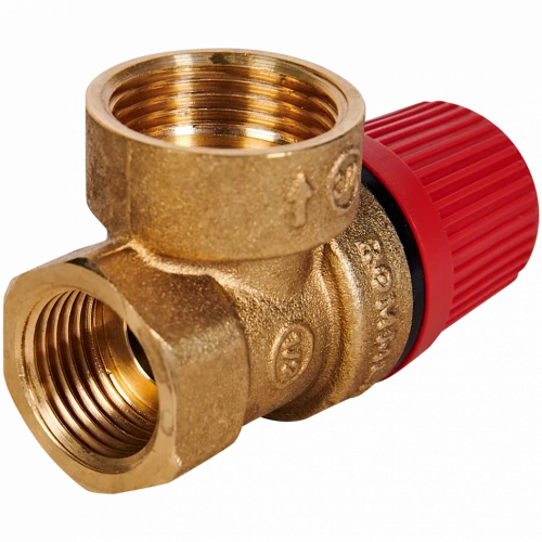 Клапан предохранительный для отопления с манометром 3 бар 1/2"x3/4х1/4" ROMMER