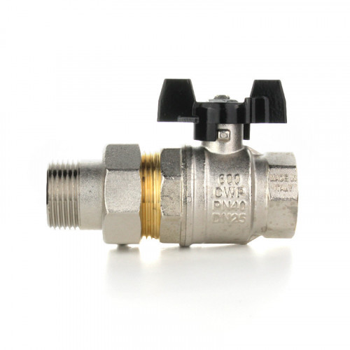 Полнопроходной ELSEN шаровой кран, 3/4" НВ американка, ручка бабочка, EV34.3201