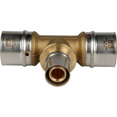 Тройник переходной 32х20х32 для металлопластиковых труб, прессовой STOUT SFP-0005-322032