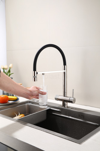 Смеситель для кухни HansenPRO HL15089, с подключением к фильтру, с гибким изливом, хром