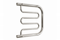Водяной полотенцесушитель «D» с полочкой, полимерное - черный матовый, (1") 50/50