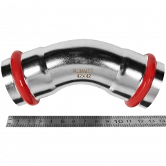 Угольник ROMMER 45° ВПр 42 мм из нержавеющей стали, RSS-0005-000042