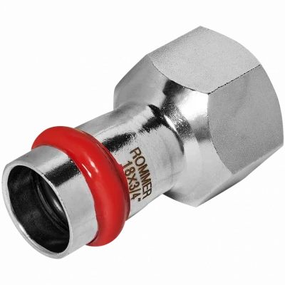 Переходник ВПр-ВР 18х3/4" из стали нержавеющей, прессовой ROMMER