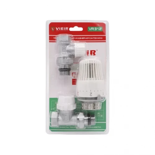 Комплект терморегулирующий для радиаторов из латуни прямой 3/4″ Vieir VR313