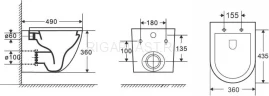 Инсталляция GROHE Rapid SL 38772001 + унитаз торнадо Grossman GR-4455SQ + встраиваемый гигиенический душ GZ42101 Set
