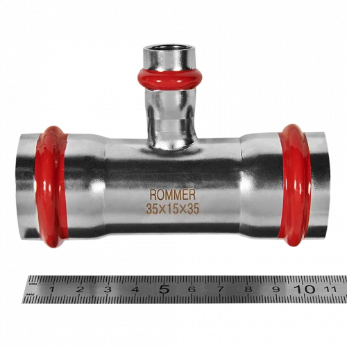 Тройник переходной ROMMER ВПр 35 x 15 x 35 мм из нержавеющей стали, RSS-0014-351535