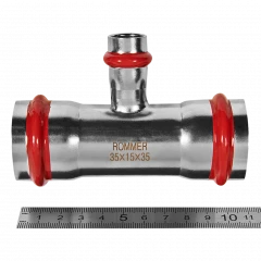 Тройник переходной ROMMER ВПр 35 x 15 x 35 мм из нержавеющей стали, RSS-0014-351535