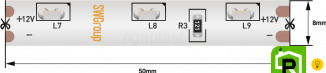 Лента светодиодная стандарт 315, 60 LED/м, 4,8 Вт/м, 12В , IP67, Цвет: Теплый белый