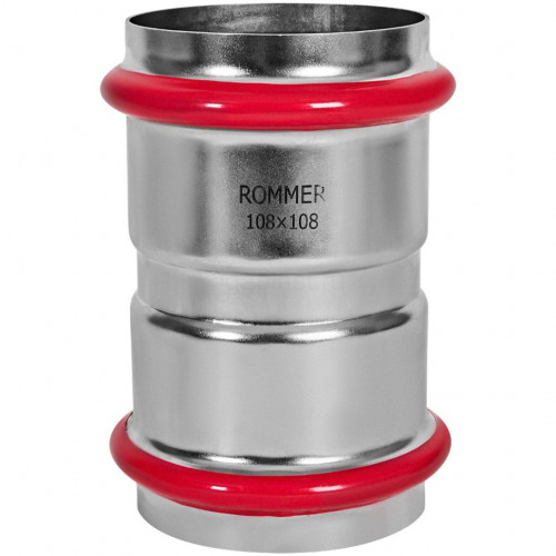 Муфта равнопроходная ВПр 108 из стали нержавеющей, прессовой ROMMER RSS-1017-000108