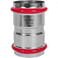 Муфта равнопроходная ROMMER ВПр 108 мм из нержавеющей стали, RSS-1017-000108