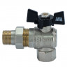 Кран шаровой с американкой угловой 1/2", бабочка Millennium