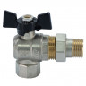 Кран шаровой с американкой угловой 1/2", бабочка Millennium