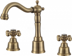 Смеситель для раковины GANZER GZ09114-D, на 3 отверстия, бронза