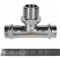 Тройник-переходник ROMMER НР 18 мм x 3/4" из нержавеющей стали, RSS-0016-001834