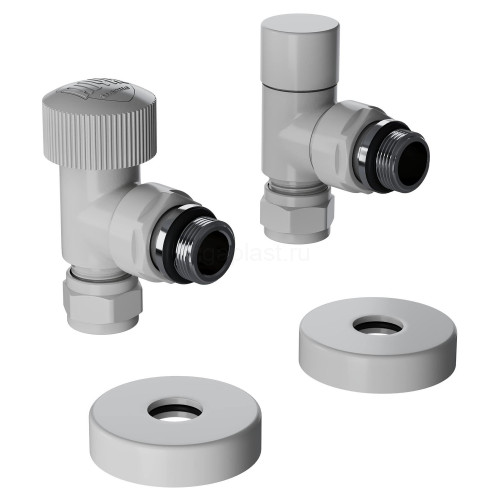 Набор термостатический угловой 1/2" Royal Thermo Design Pro 15мм М30х1,5 (Белый)