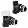 Набор термостатический угловой Royal Thermo Design 1/2" М30х1,5 (Черный)