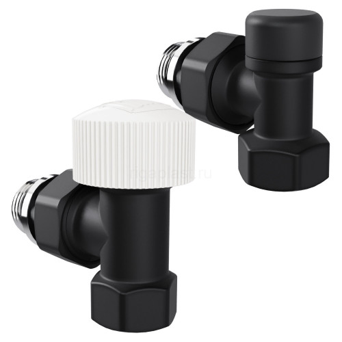 Набор термостатический угловой Royal Thermo Design 1/2" М30х1,5 (Черный)