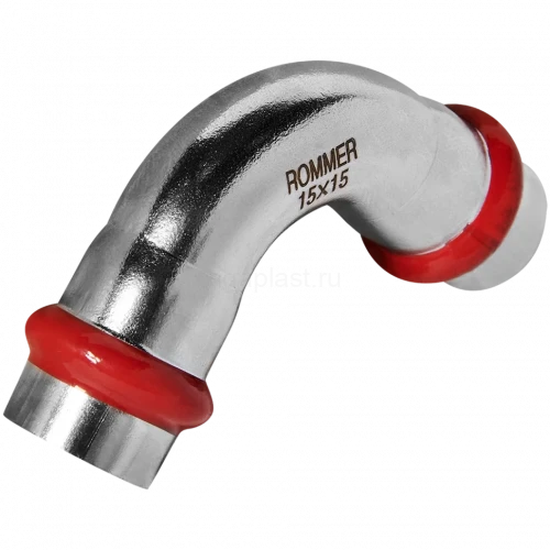 Угольник 90° ВПр-ВПр 15 из стали нержавеющей, прессовой ROMMER