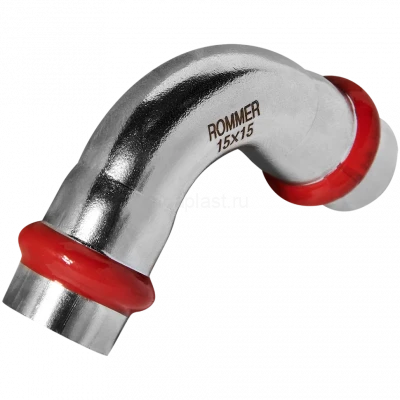 Угольник 90° ВПр-ВПр 15 из стали нержавеющей, прессовой ROMMER