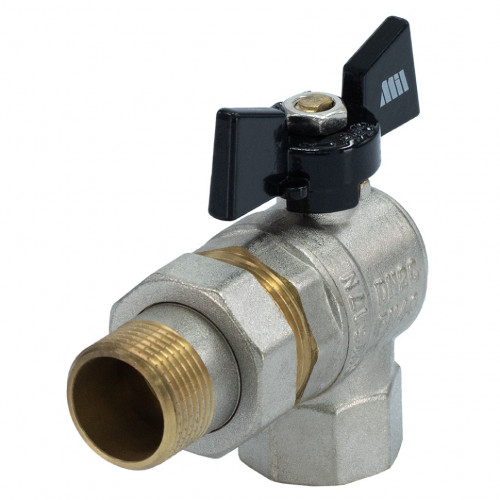 Кран шаровой с американкой угловой 3/4", бабочка Millennium