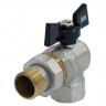 Кран шаровой с американкой угловой 3/4", бабочка Millennium