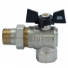 Кран шаровой с американкой угловой 3/4", бабочка Millennium