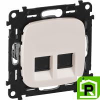 Розетка RJ11+RJ11 Legrand Valena Allure 753039+755429 Перламутр