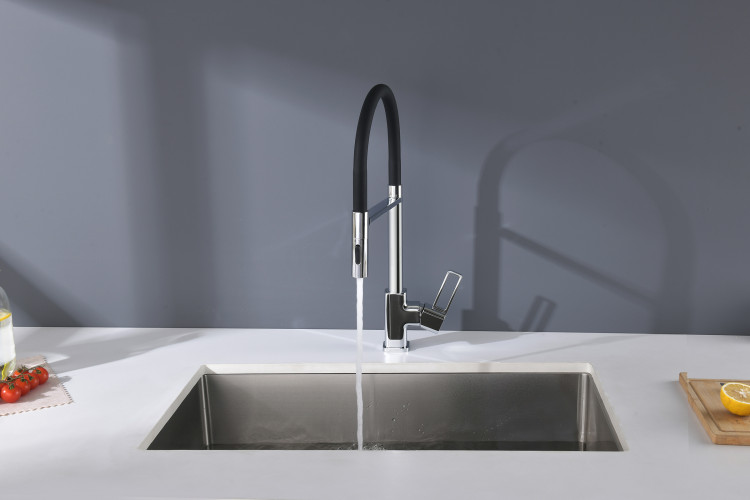 Смеситель для кухни GANZER GZ12127, с гибким изливом, хром