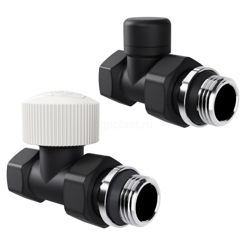 Набор термостатический прямой Royal Thermo Design 1/2" М30х1,5 (Черный)