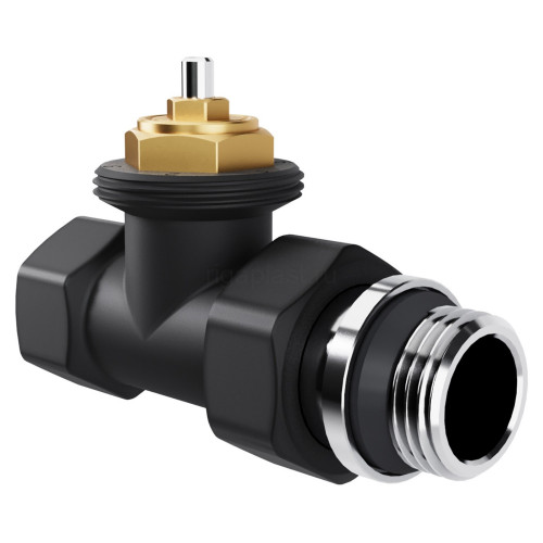 Набор термостатический прямой Royal Thermo Design 1/2" М30х1,5 (Черный)