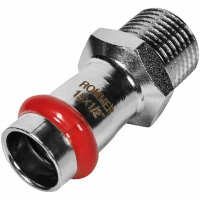 Переходник ВПр-НР 15х1/2" из стали нержавеющей, прессовой ROMMER