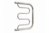 Водяной полотенцесушитель «D» с полочкой, полимерное - черный матовый, (1") 60/50