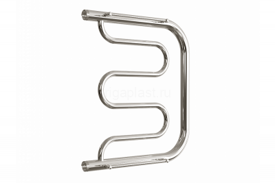 Водяной полотенцесушитель «D» с полочкой, полимерное - черный матовый, (1") 60/50
