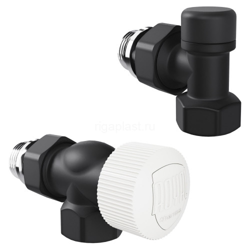 Набор термостатический осевой Royal Thermo Design 1/2" М30х1,5 (Черный)