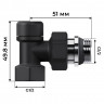 Набор термостатический осевой Royal Thermo Design 1/2" М30х1,5 (Черный)