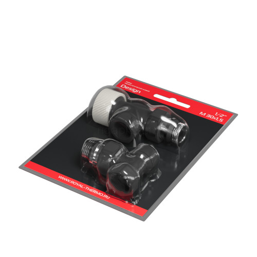 Набор термостатический осевой Royal Thermo Design 1/2" М30х1,5 (Черный)